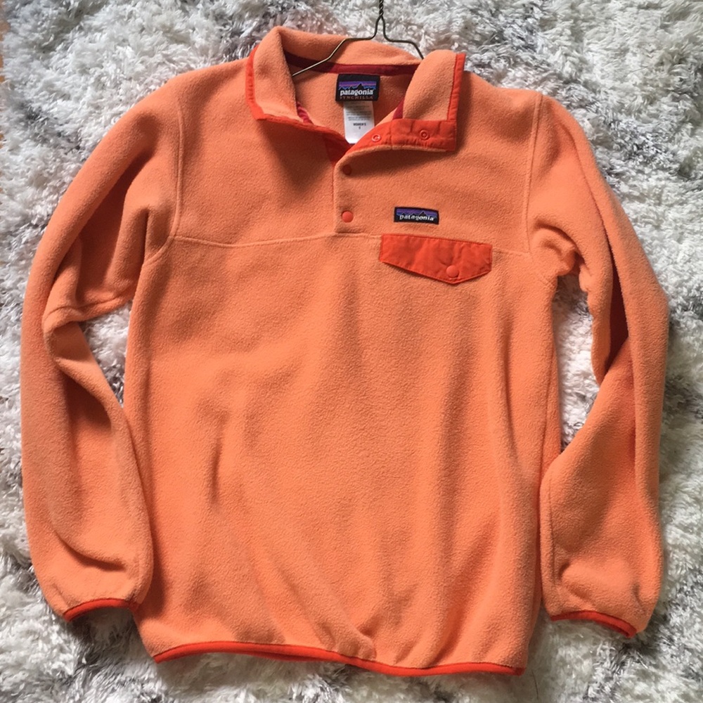 Patagonia orange quarter zip pullover
